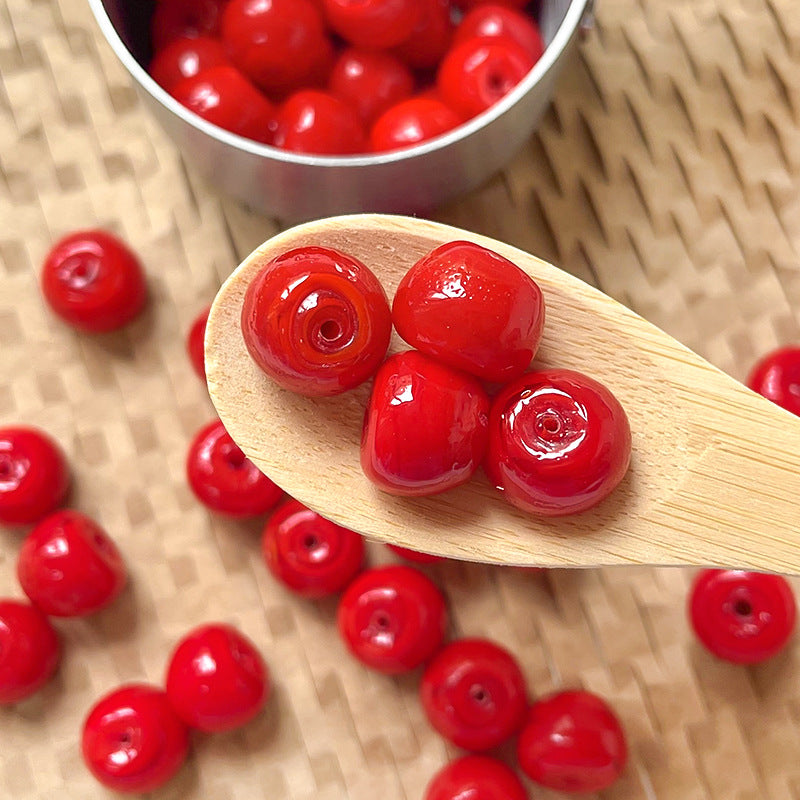 Wholesale 10pcs glass green apple red apple beads