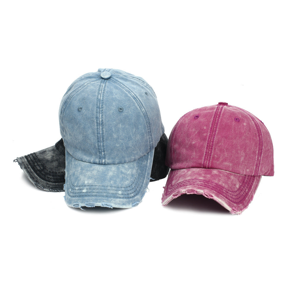 Wholesale Washed Cotton Perforated Denim Cotton Baseball Cap
