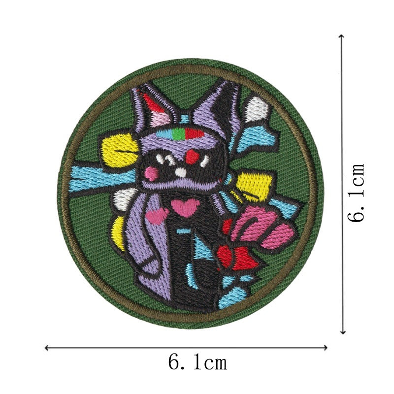 Wholesale Embroidered Round Cartoon Animal Patches Heat Activated Adhesive Set Of 9 For ets Bags DIY Repair And Resale