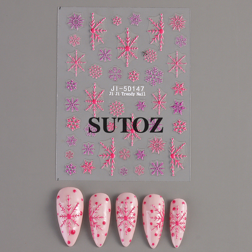 Wholesale Christmas 5D embossed nail art stickers