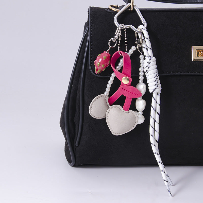 Wholesale  cherry bag pendant resin fruit keychain