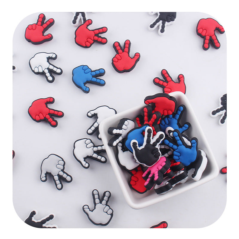 Wholesale 3pcs Creative DIY Baby Products Baby Pacifier Chain Teething Teething Gel Cartoon Palm Silicone Beads