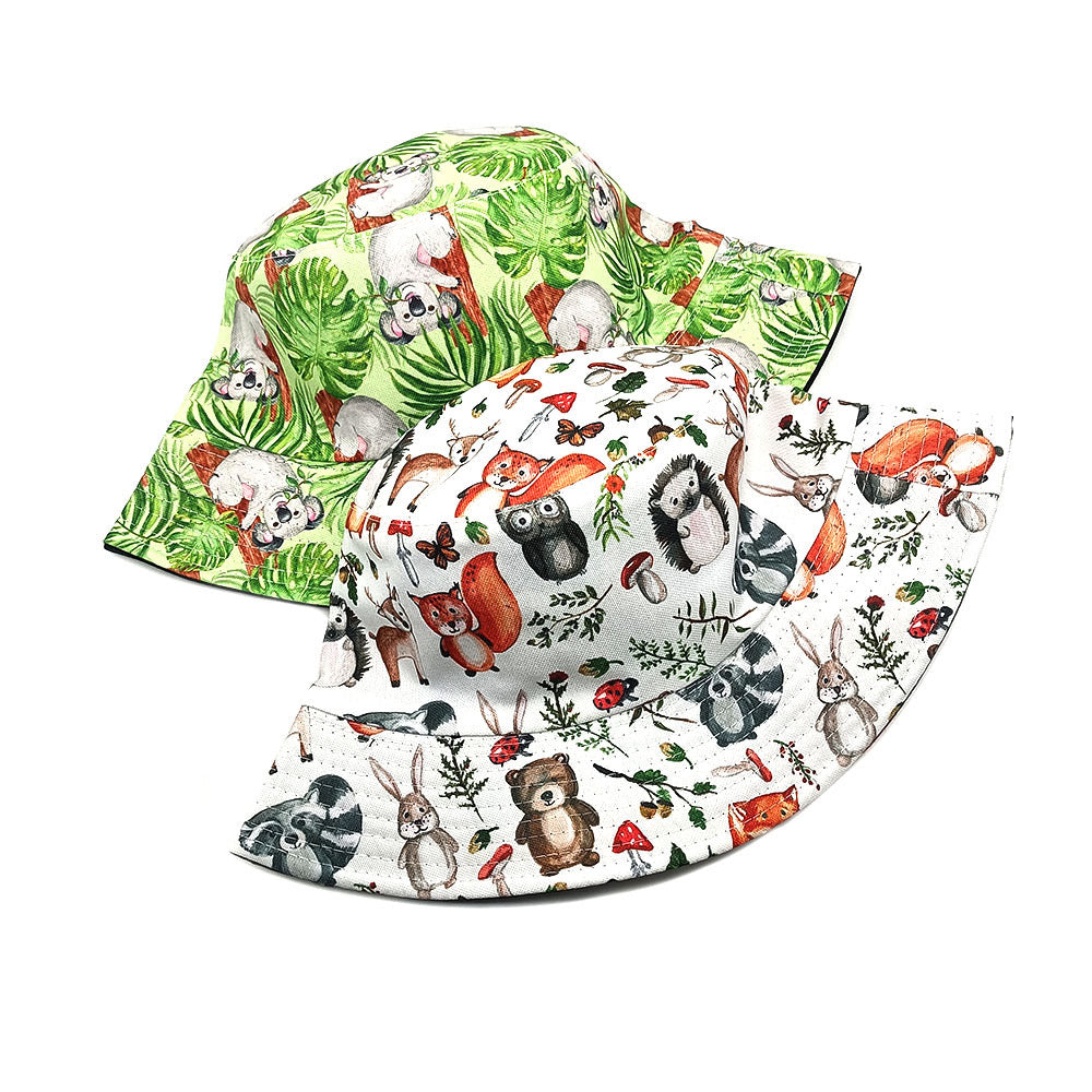 Wholesale Squirrel Pattern Double Sided Sun Visor Bucket Hat