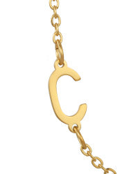 Wholesale 26 Alphabet Gold Up and Down Hole Stainless Steel Necklace
