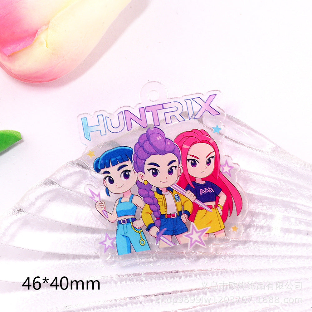 Wholesale 10pcs/ pack Cartoon Girl Cute Pendant Acrylic DIY Accessories