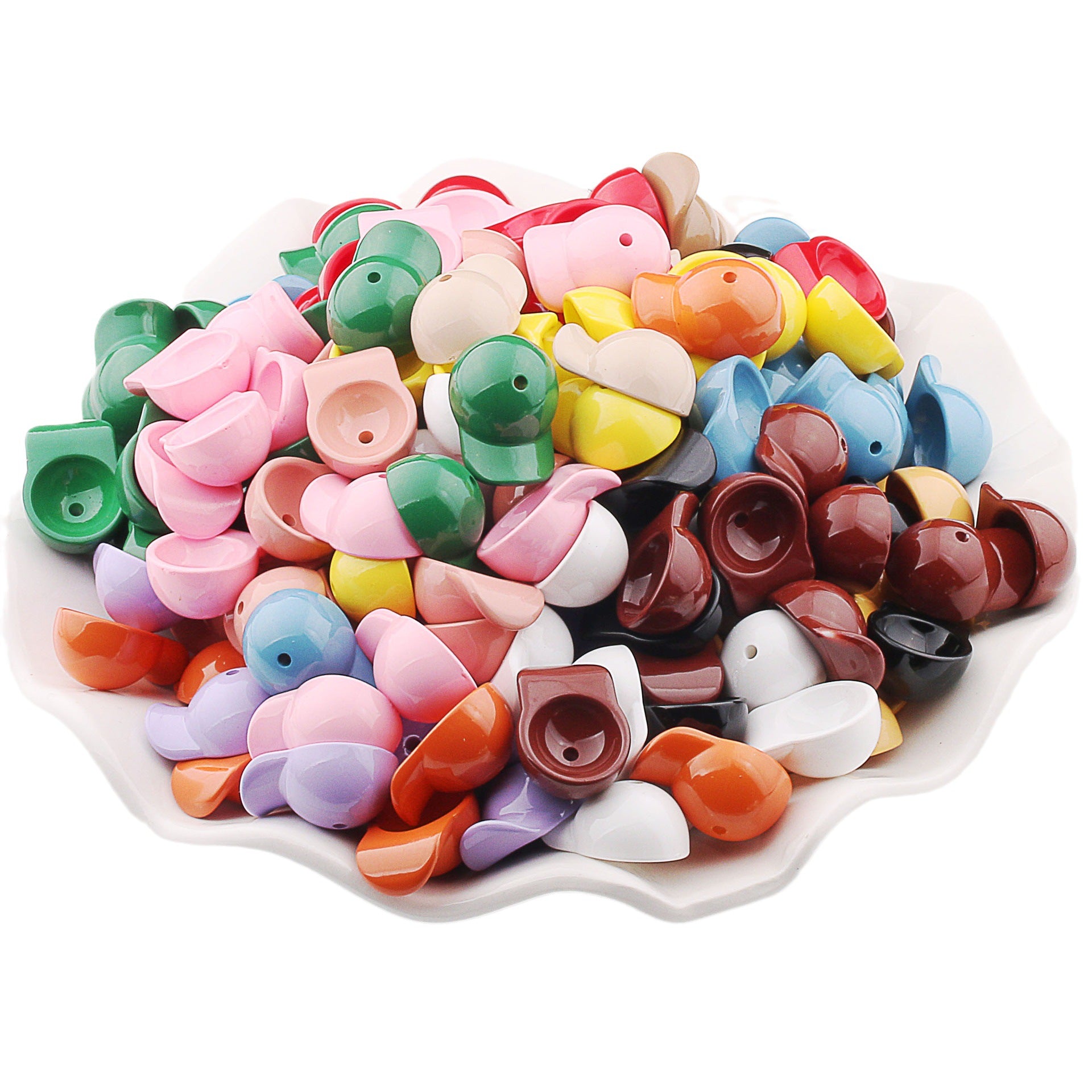 Wholesale 10pcs/pack Acrylic Color Painted Peaked Cap DIY Beaded Accessories