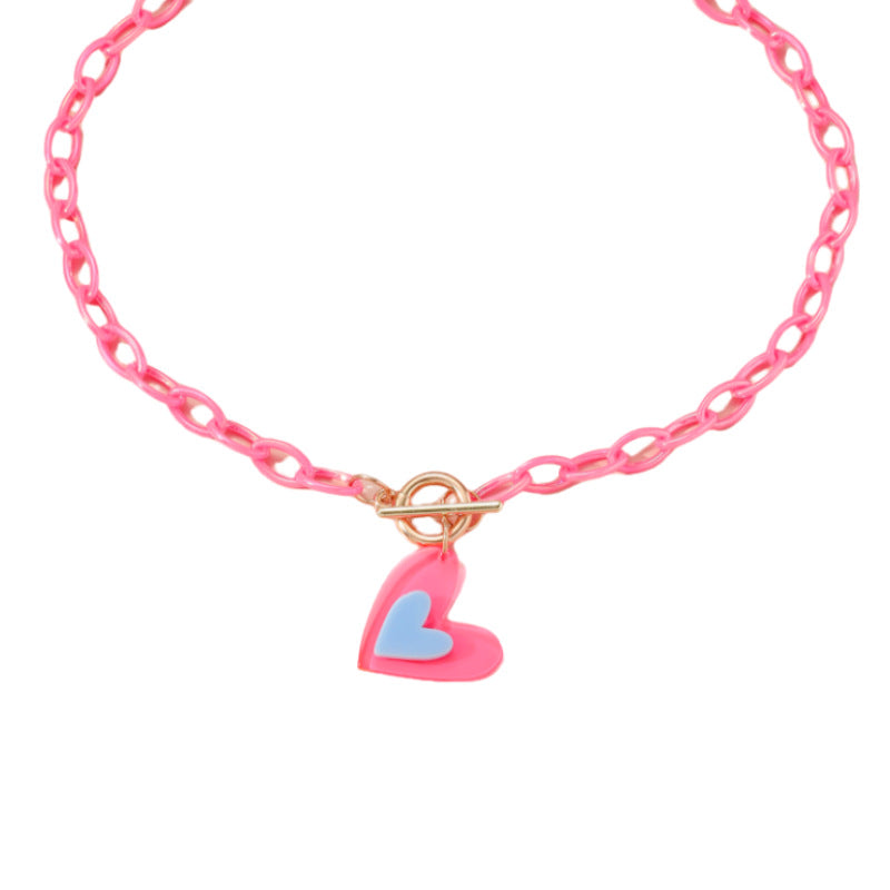 Wholesale Valentine's Day Colored Love Acrylic Necklaces