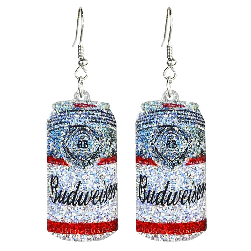 Wholesale 2 Pairs/pack Liquor Shiny Colorful Spring Summer Ball Party Red Wine Cocktail Earrings