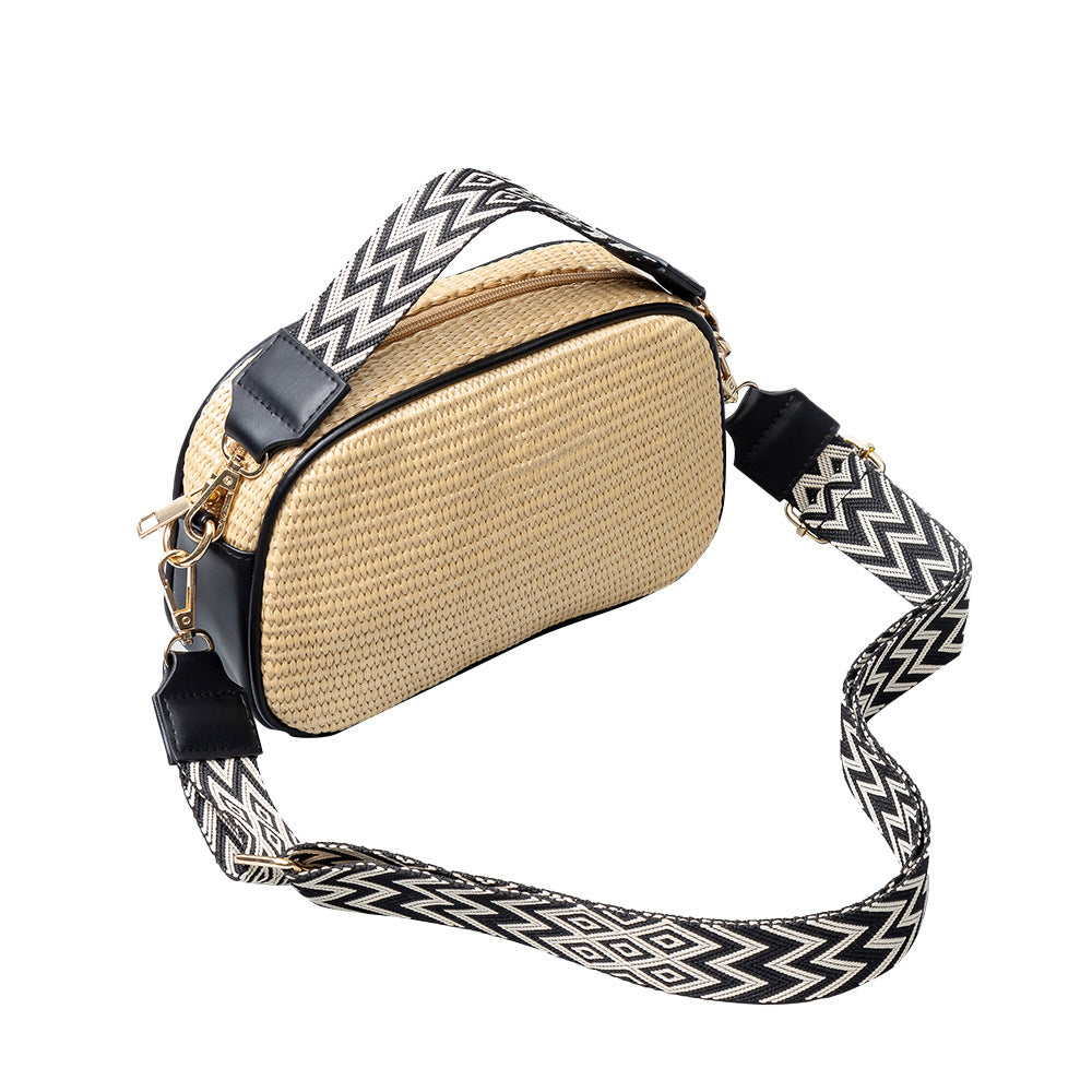Wholesale Niche Design High-end PP Straw Woven Small Square Bag