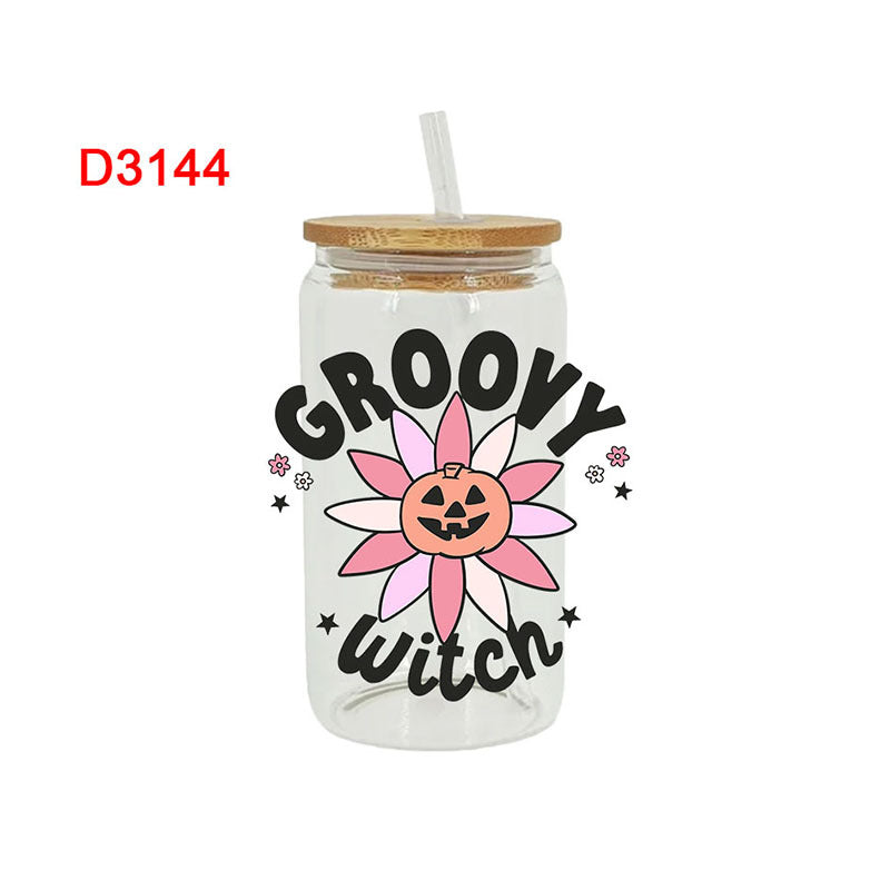 Wholesale Pumpkin Halloween  16oz Cup UV DTF Wraps