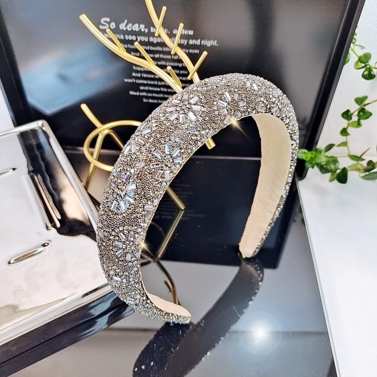 Wholesale Heavy Industries Shining Crystal High Headtop Light Luxury Fashion Versatile High End Headband