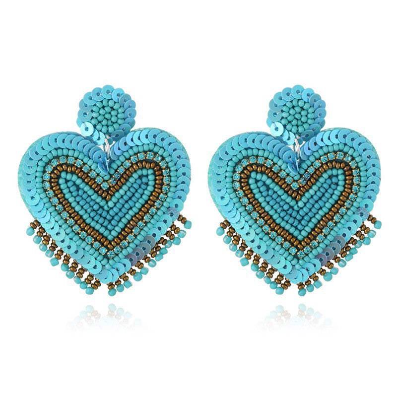 Wholesale Love Fabric Handmade Rice Ball Earrings