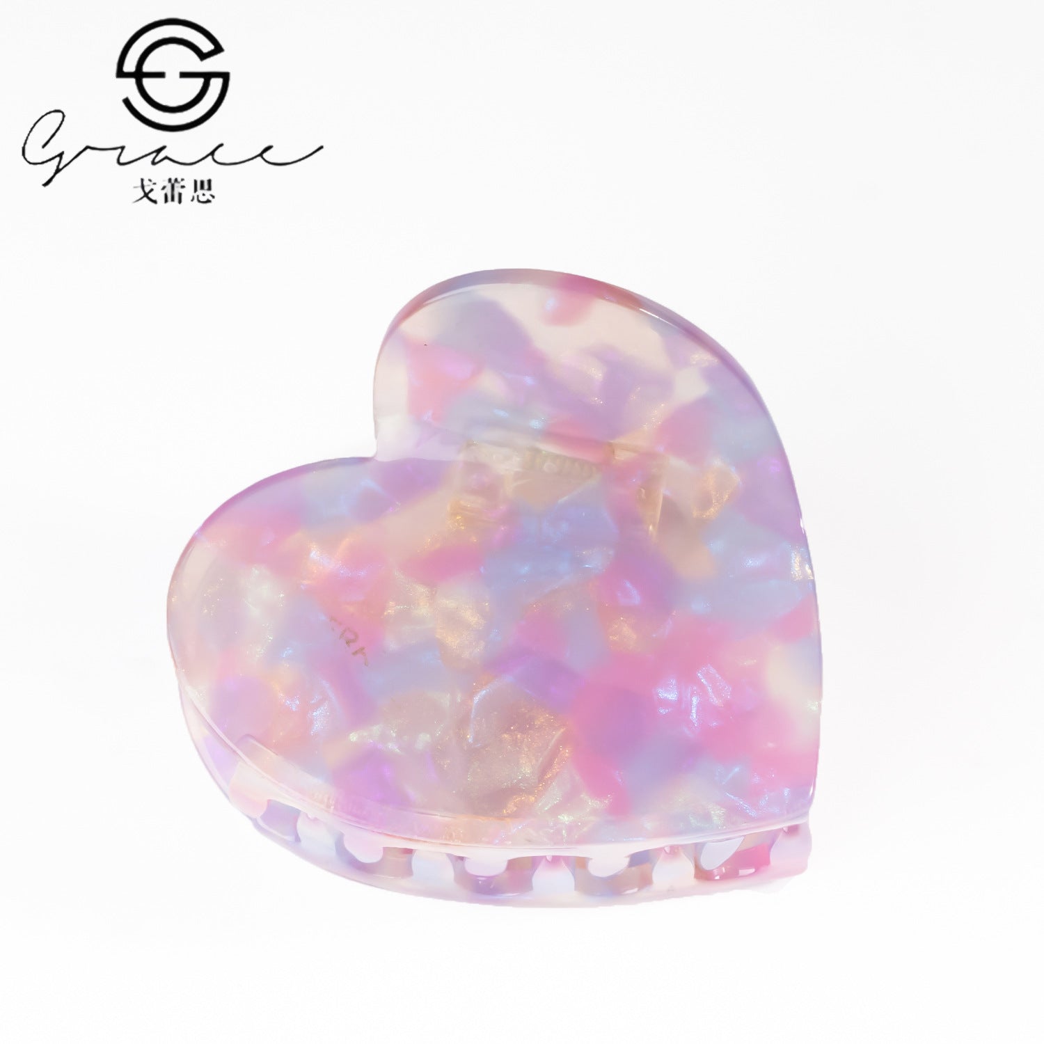 Wholesale Valentine's Day Acetate Heart Shape Hair Clips