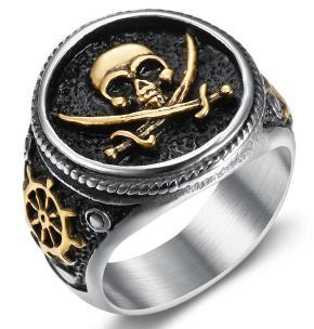 Wholesale  Simple Retro Punk Goethe Ring Titanium Steel Rust-free Fashion Jewelry Ring Pendant