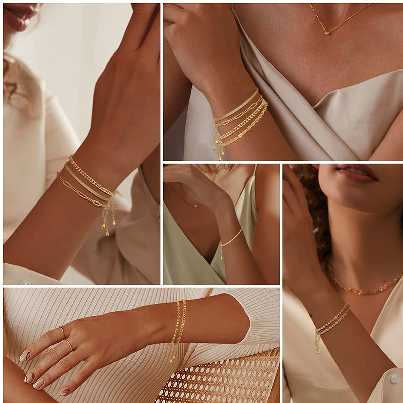 Wholesale 14K 10PCS Gold Plated Exquisite Bracelets