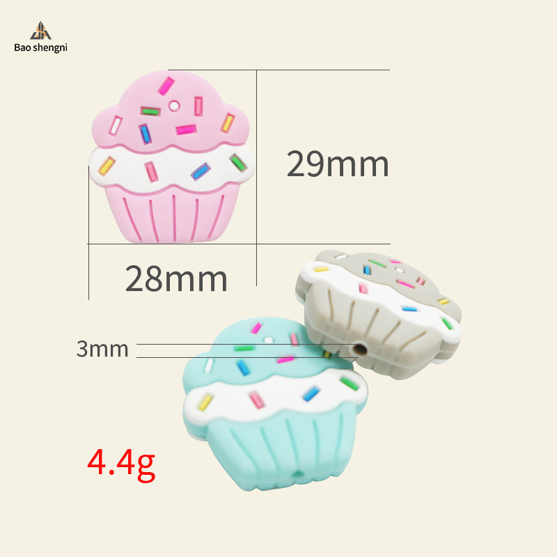 Wholesale 10pcs/pack cute little cake beaded pen beads silicone decorative accessories DIY beads