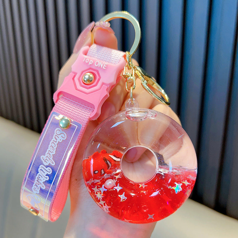 Wholesale Acrylic Oiled Marine Animal Donut Keychain