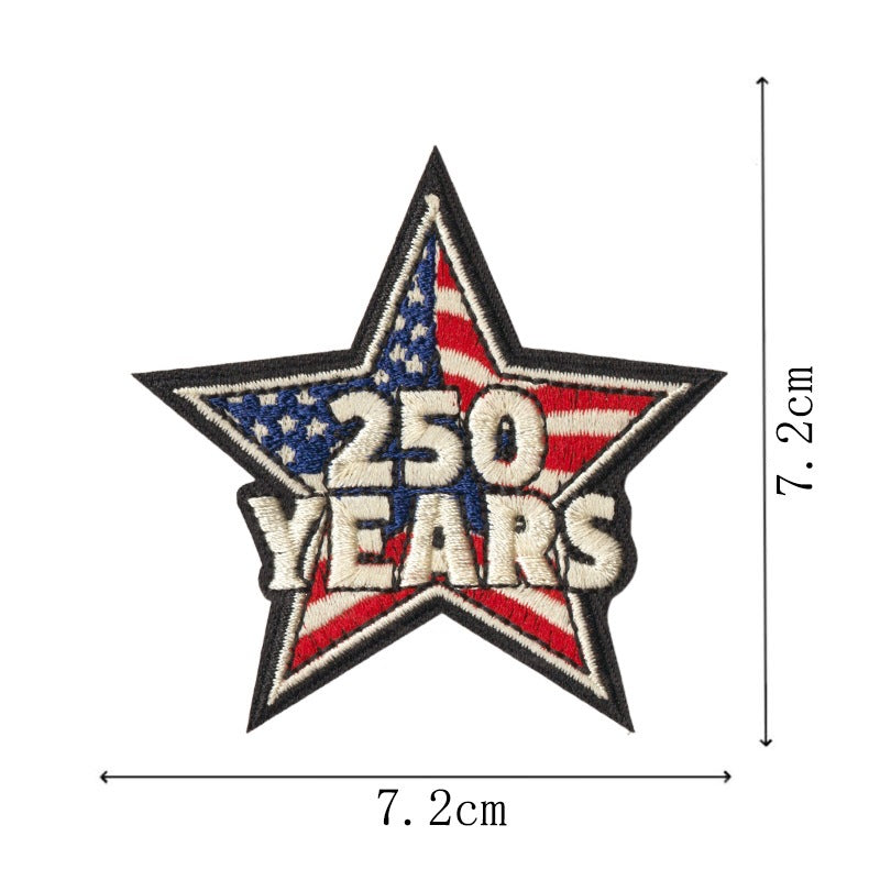 Wholesale Polyester Cotton Iron On Embroidered Patch Set Patriotic USA Eagle Flag Heart Design DIY Fashion Accessory For Coat Decor