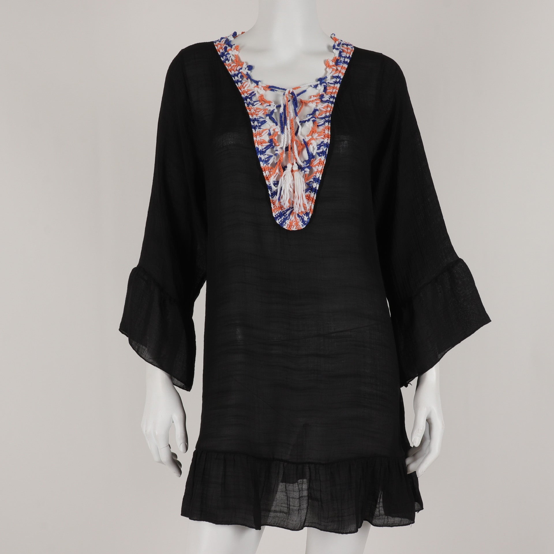 Wholesale Long Sleeve Dress Cover-up Beach Vacation Dress Sun Protection Air Conditioning Dress