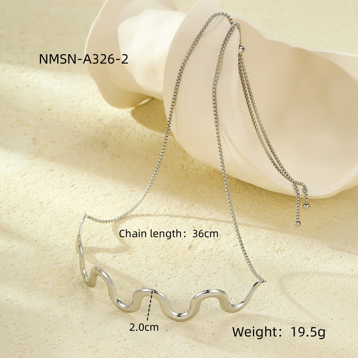 Titanium steel wave necklace bracelet 18K gold stainless steel jewelry set