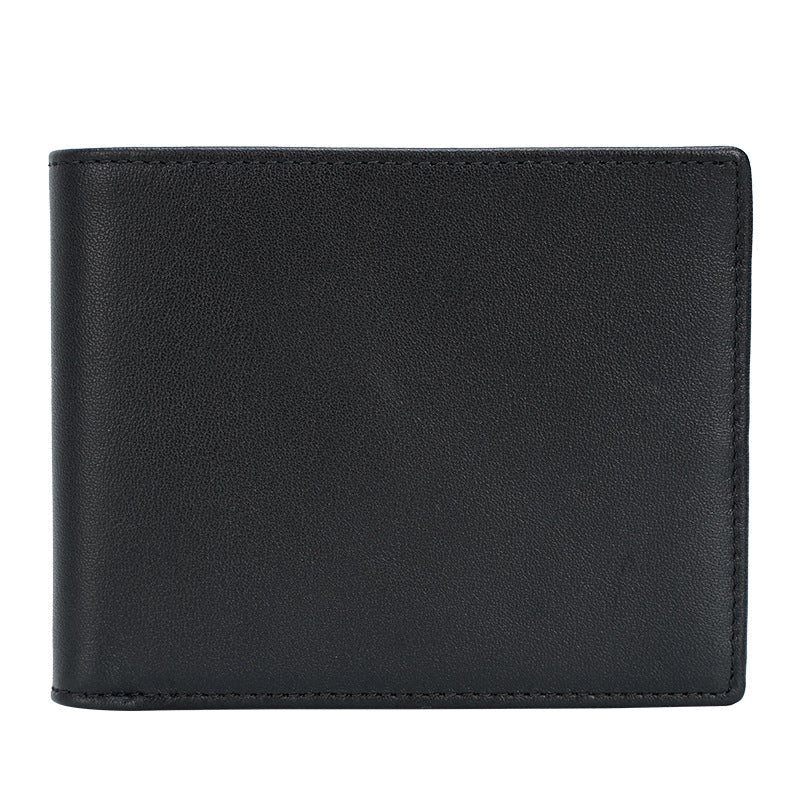 Wholesale retro cowhide men's short simple wallet