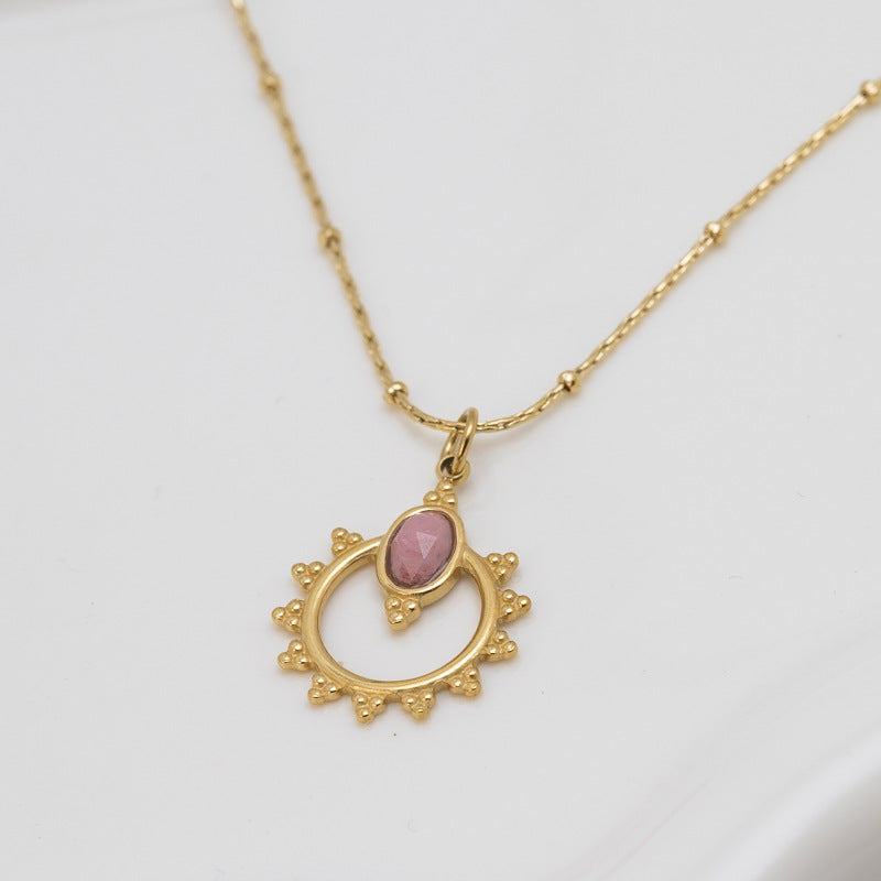 Wholesale Luxury Niche Stainless Steel Flowers Necklace Pendant