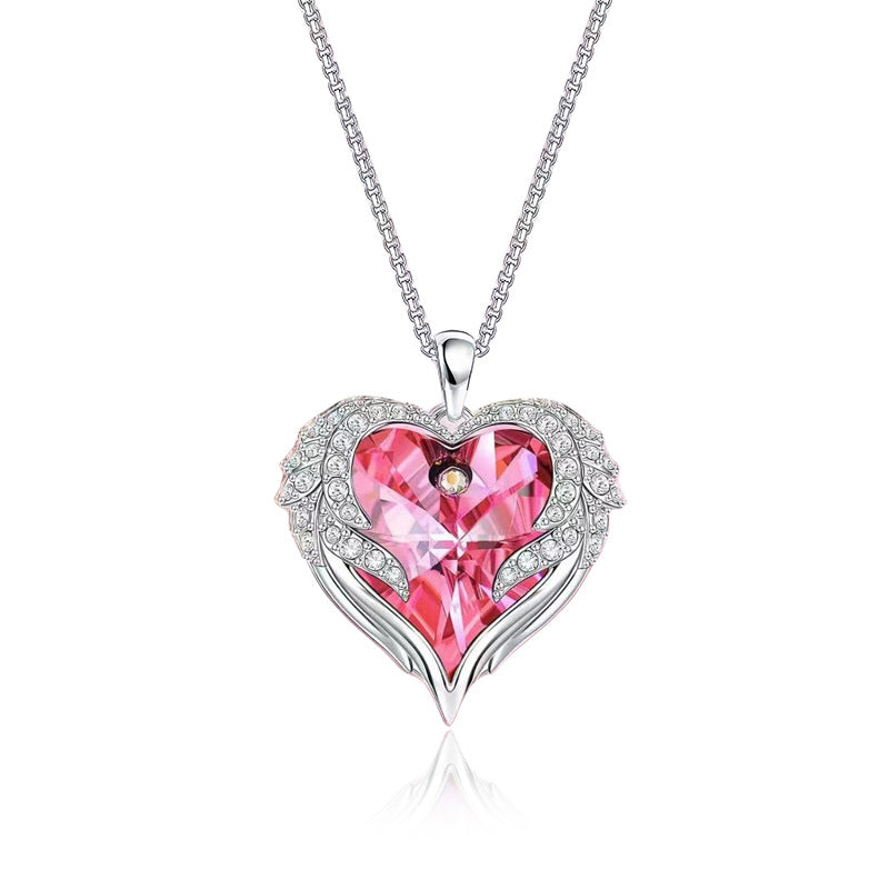 Wholesale Ocean Heart necklace heart-shaped diamond-studded pendant