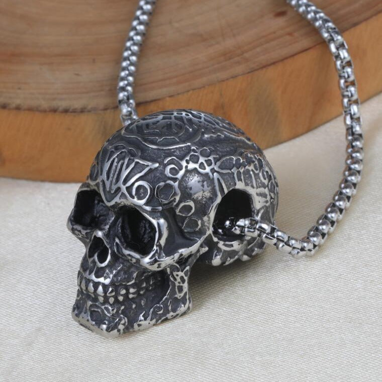 Wholesale Men S Gothic Skull Pendant Necklace Stainless Steel Punk Style Jewelry Accessory For Gift Boutique Resale