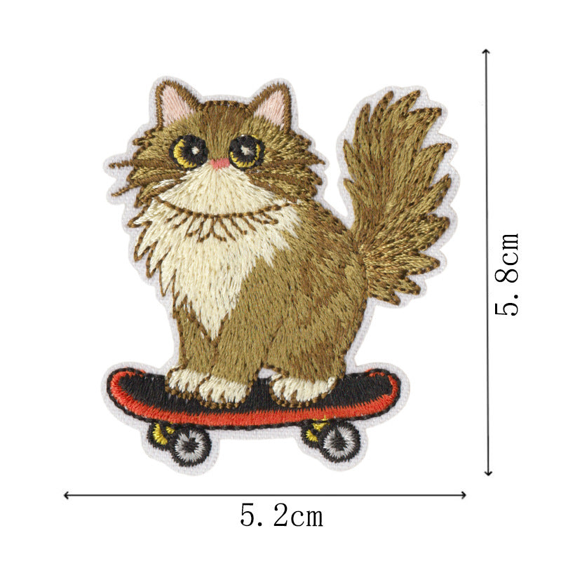 Wholesale 9 Piece Cute Cat Embroidery Patches Iron On DIY Decorative Accent For Clothing Bags