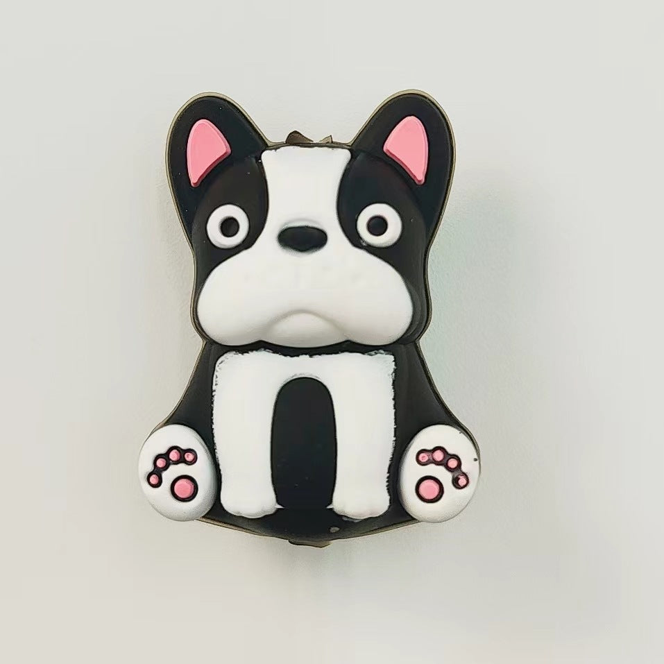 Wholesale 10pcs 3D Cute Black and White Puppy Cartoon Beads