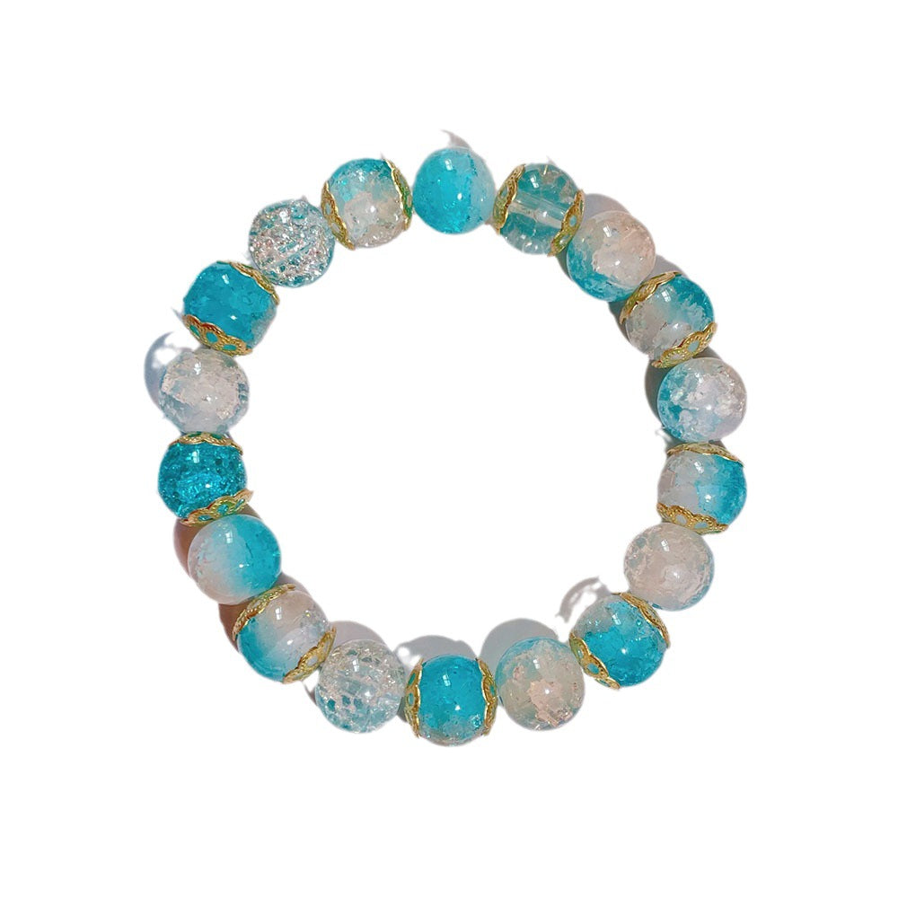 Peads de gradiente de color al por mayor pulsera de vidrio