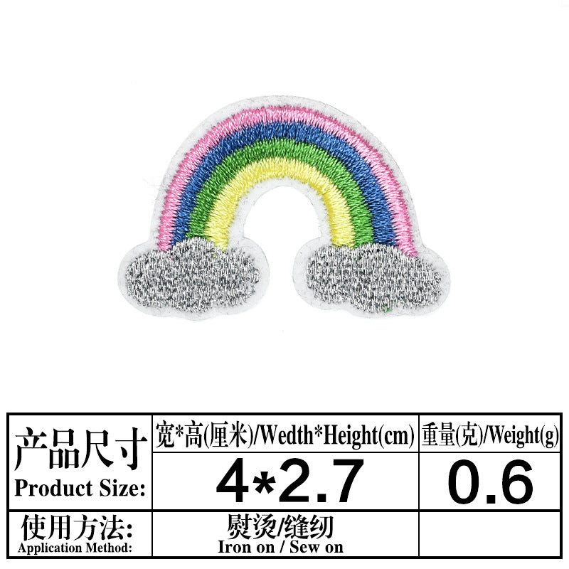 Wholesale Cute Cartoon Patch Set With Rainbow Pegasus Bunny Flowers DIY Craft Accessory For Bags Clothing Towels