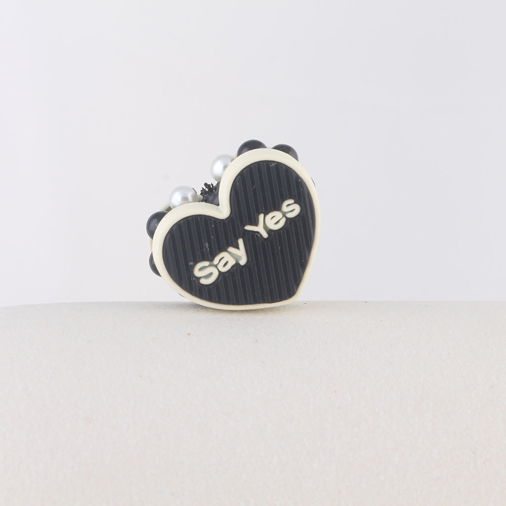 Wholesale 10pcs colored peach heart soft ceramic diamond beads