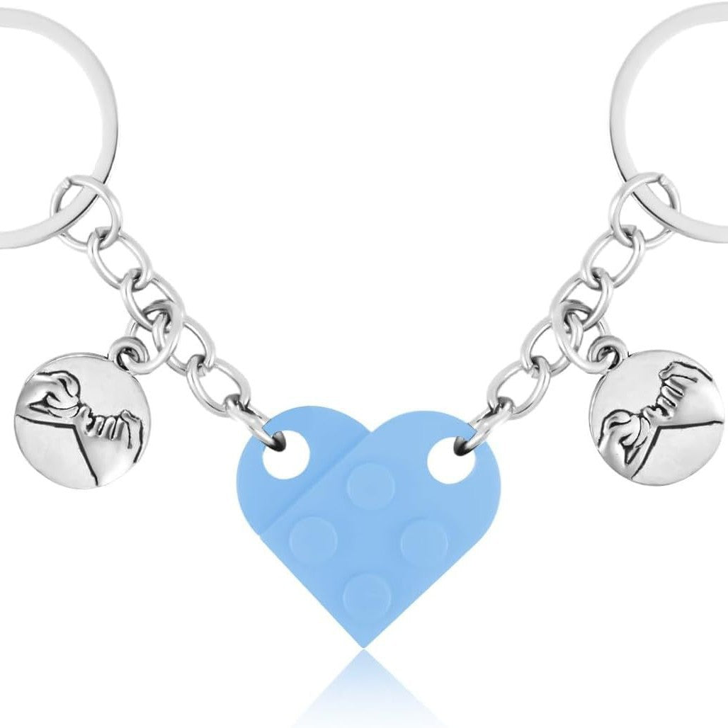 Wholesale Valentine' s Day Couple Hook Building Blocks Love Keychain