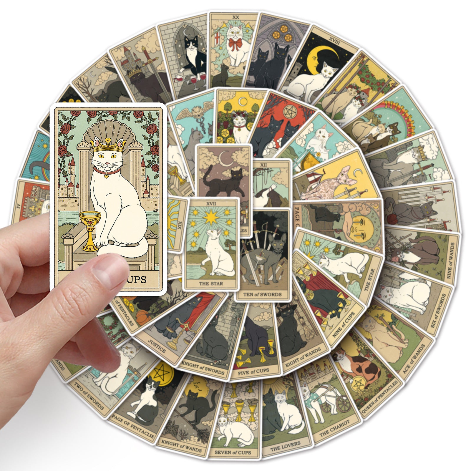 Wholesale 78pcs cat tarot graffiti personality stickers