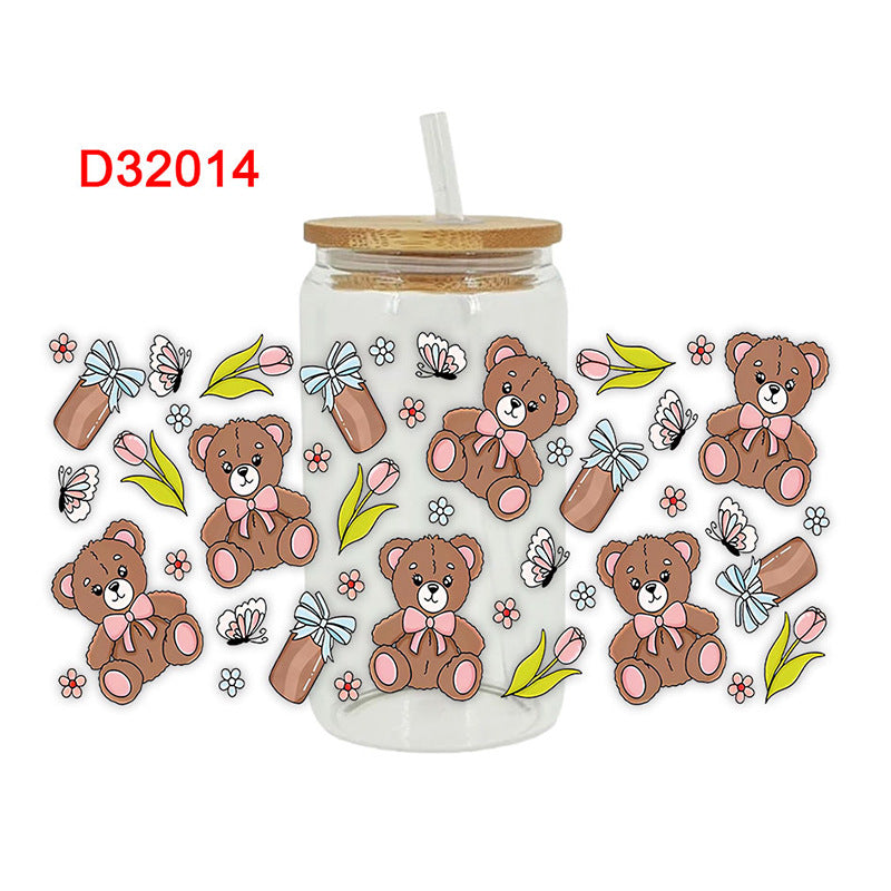 Wholesale Crystal Sticker 16oz Cup UV DTF Wraps 16oz Cup UV DTF Wraps