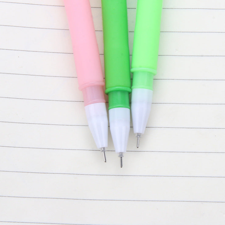 Wholesale Simple Soft Rubber Leaf Shaped Black Neutral Pen