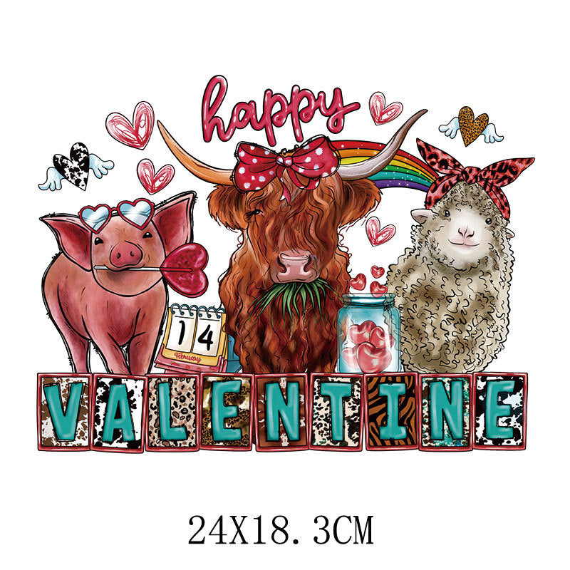 Wholesale Pink Valentine' s Day Heat Transfer   UV DTF Ready to Press Transfers Wraps