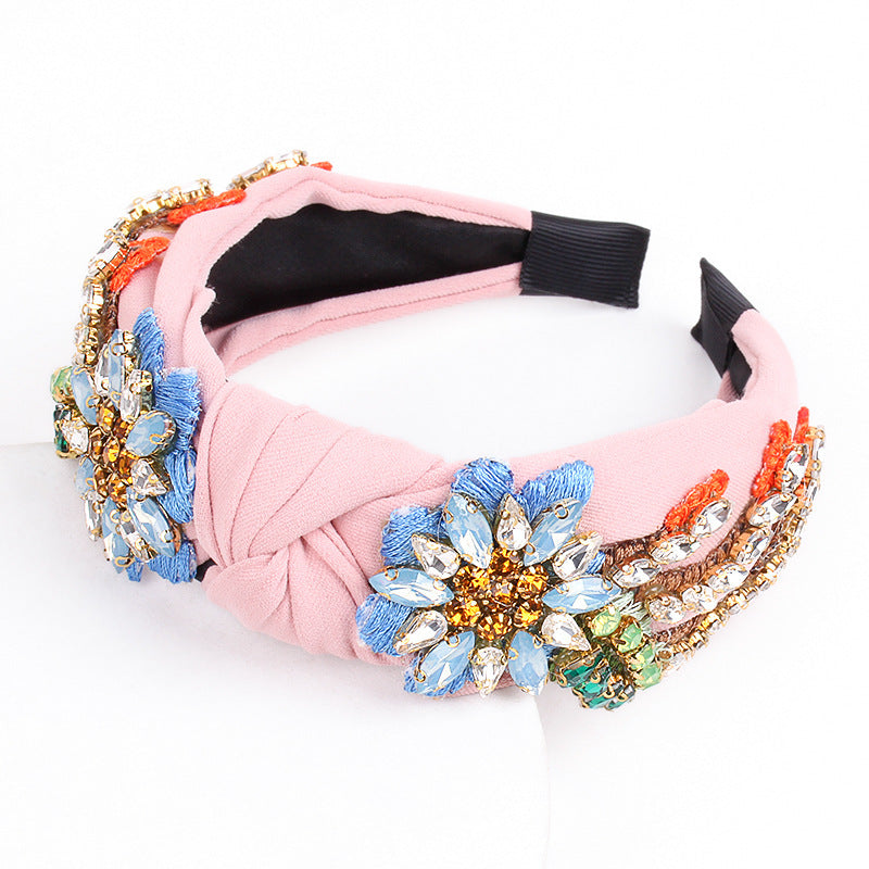 Wholesale new headband women's pearl knotted fabric headband fashion simple temperament headband hair accessories
