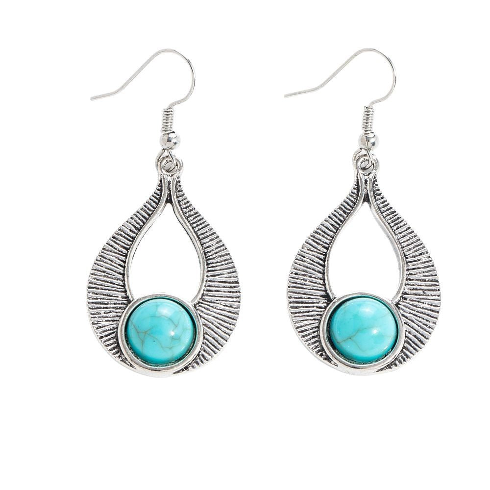 Wholesale 20pcs Bohemian Vintage Turquoise Alloy Earrings