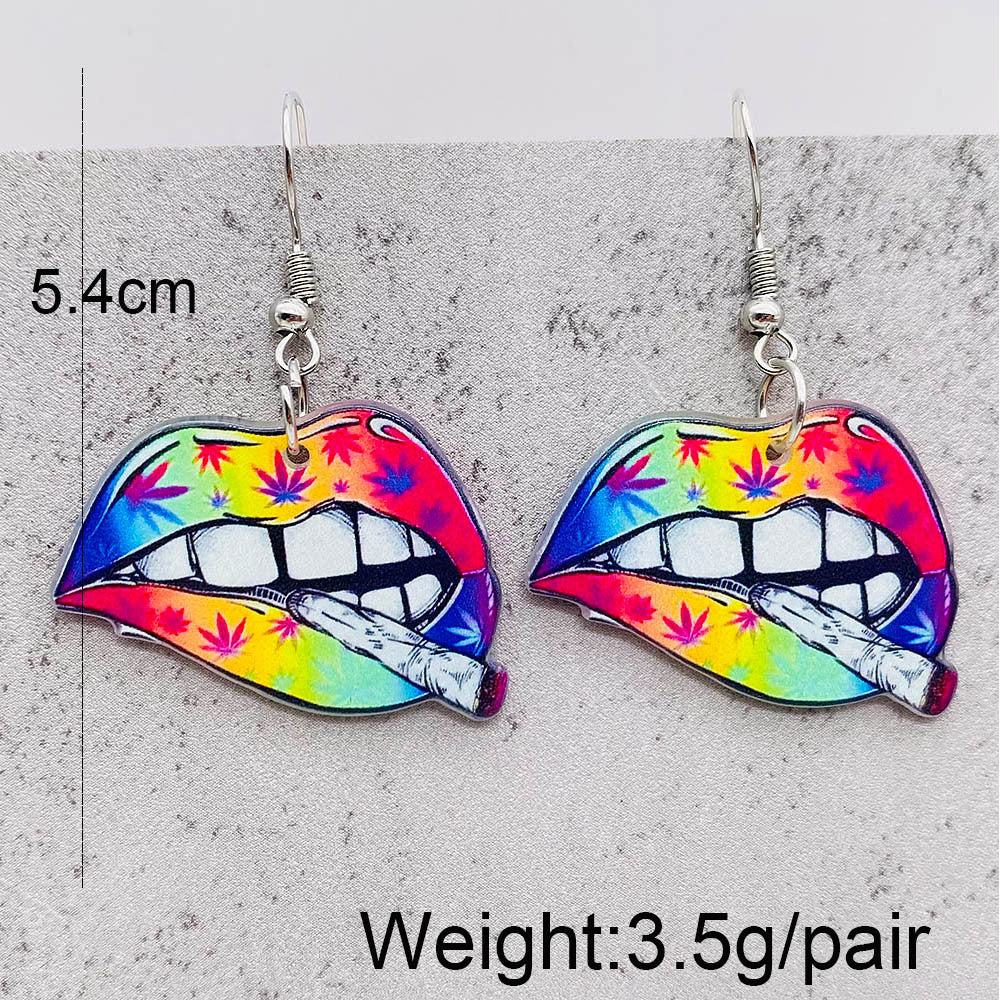 Wholesale Rainbow Mouth Acrylic Earrings