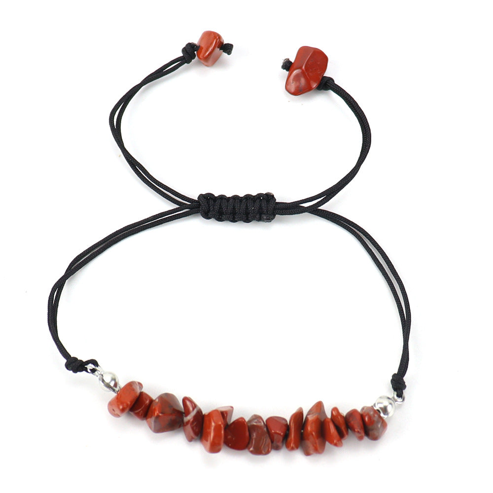 Wholesale Hand-woven Natural Crystal Crushed Stone Amethyst Agate Adjustable Bracelet