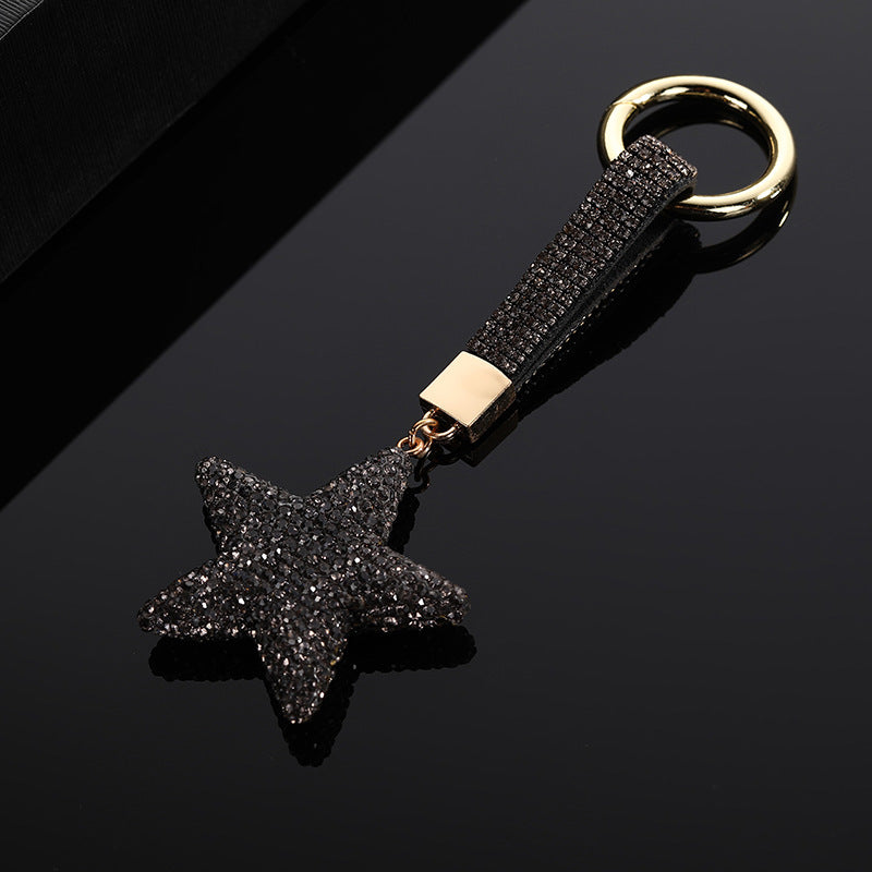Wholesale Diamond-encrusted Clay Five-pointed Star Metal Keychain