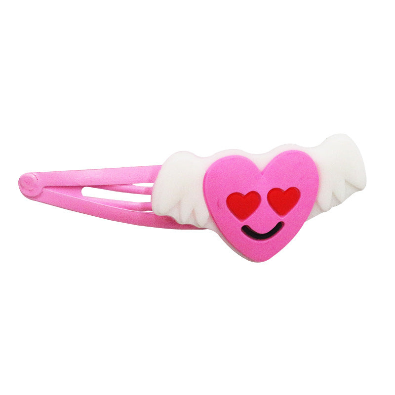 Wholesale Valentine's Day Children's Hairpin PVC Soft Glue Pink Hairpin