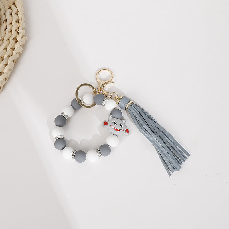 Wholesale 10pcs New Halloween Ghost Butterfly Fairy Silicone Tassel Wrist Keychain