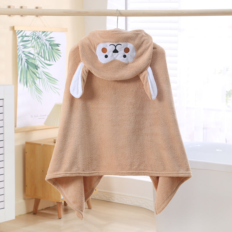 Wholesale Hooded Cape Cape Absorbent Coral Fleece Kids Bath Towel