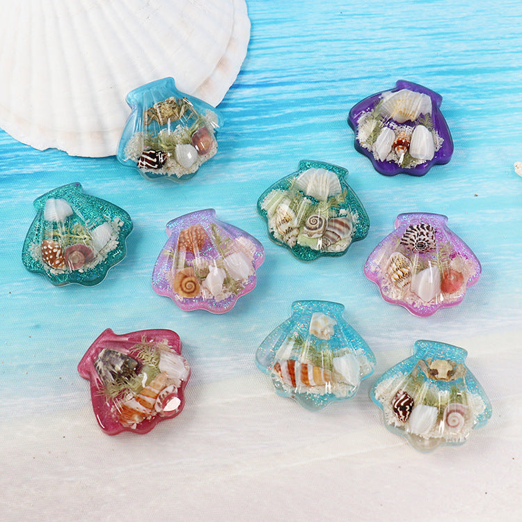 Wholesale Ocean Refrigerator Stickers Hippocampus Turtle Real Shell Starfish