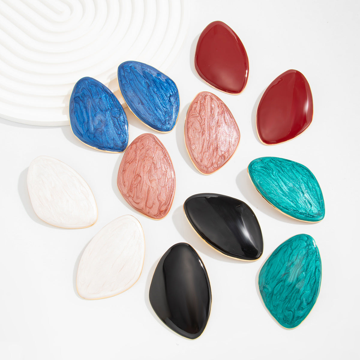 Wholesale Geometric Irregular Folded Acrylic Earrings