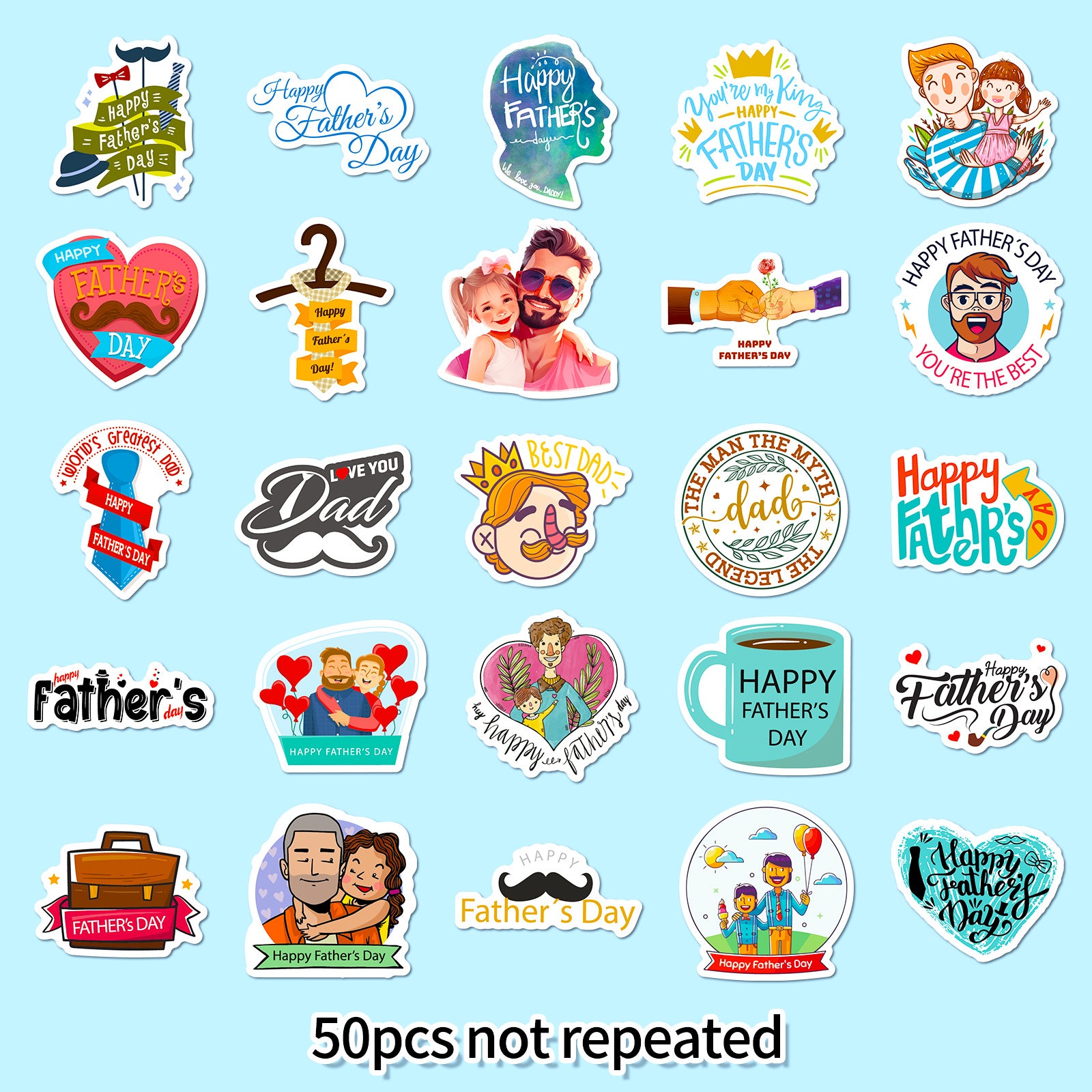 Wholesale Cartoon Father's Day Celebration Stickers