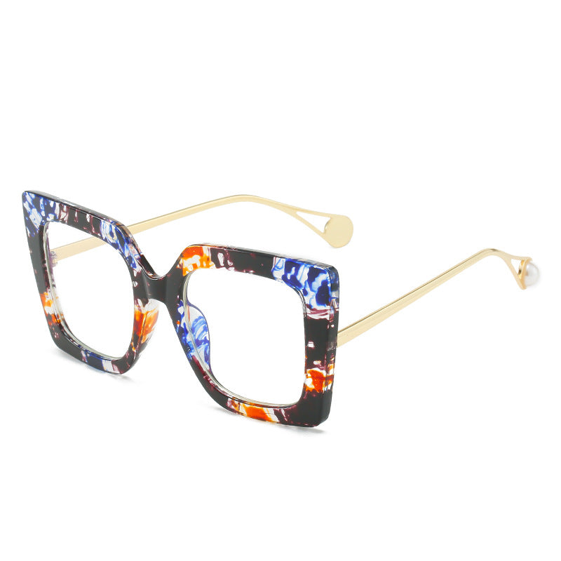 Wholesale PC Full Frame Square Two-color Glasses